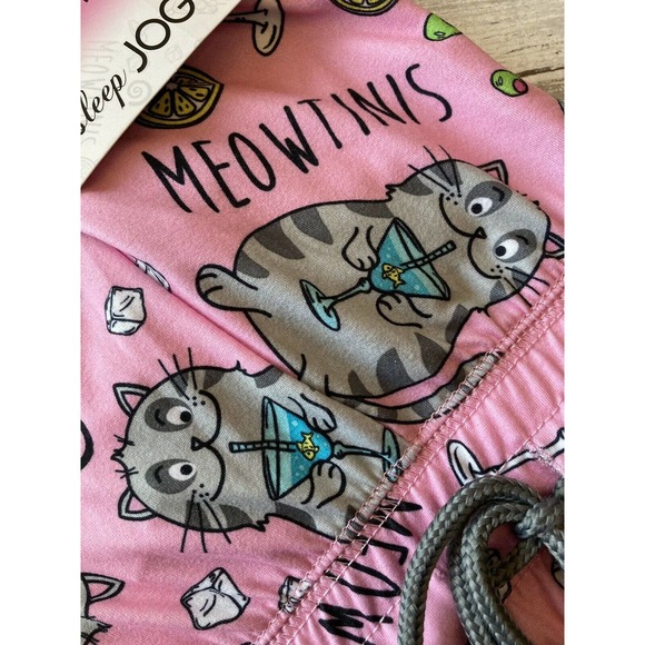 Meowtinis Ladies Sleep Jogger Pant Cat SZ S / 4-6 - Picture 6 of 9